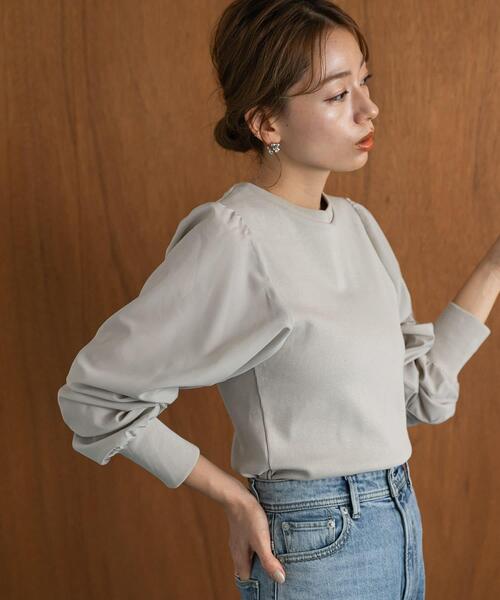 URBAN RESEARCH Sonny Label（アーバンリサーチサニーレーベル）の「『WEB限定』パフスリーブコンビプルオーバー（Tシャツ/カットソー・レディース・ベージュ/ブラック/オフホワイト・FREE）」の11枚目の写真