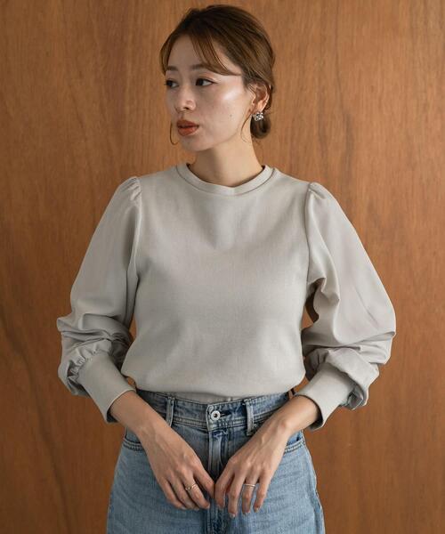 URBAN RESEARCH Sonny Label（アーバンリサーチサニーレーベル）の「『WEB限定』パフスリーブコンビプルオーバー（Tシャツ/カットソー・レディース・ベージュ/ブラック/オフホワイト・FREE）」の12枚目の写真