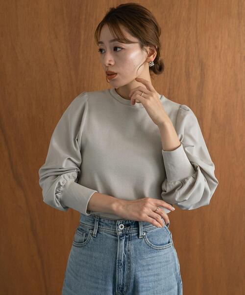 URBAN RESEARCH Sonny Label（アーバンリサーチサニーレーベル）の「『WEB限定』パフスリーブコンビプルオーバー（Tシャツ/カットソー・レディース・ベージュ/ブラック/オフホワイト・FREE）」の13枚目の写真