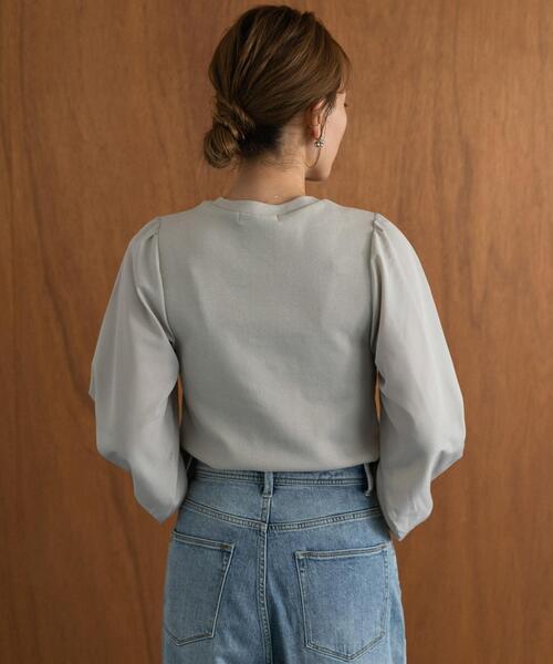 URBAN RESEARCH Sonny Label（アーバンリサーチサニーレーベル）の「『WEB限定』パフスリーブコンビプルオーバー（Tシャツ/カットソー・レディース・ベージュ/ブラック/オフホワイト・FREE）」の15枚目の写真