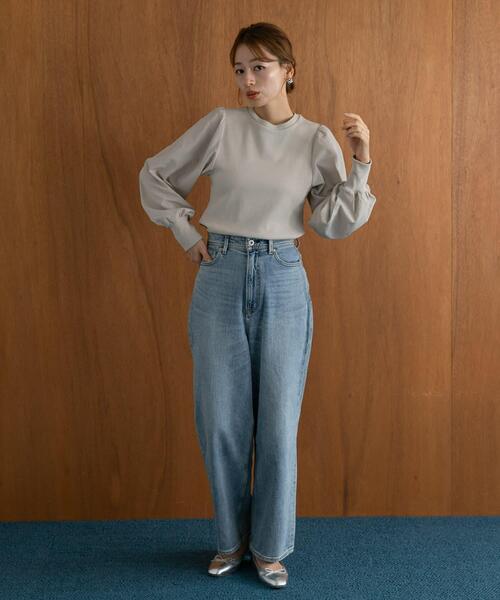 URBAN RESEARCH Sonny Label（アーバンリサーチサニーレーベル）の「『WEB限定』パフスリーブコンビプルオーバー（Tシャツ/カットソー・レディース・ベージュ/ブラック/オフホワイト・FREE）」の16枚目の写真