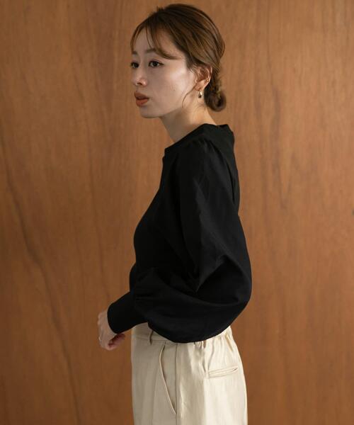 URBAN RESEARCH Sonny Label(アーバンリサーチサニーレーベル)の「『WEB限定』パフスリーブコンビプルオーバー(Tシャツ/カットソー・レディース・ベージュ/ブラック/オフホワイト・FREE)」の13枚目の写真