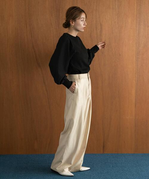 URBAN RESEARCH Sonny Label(アーバンリサーチサニーレーベル)の「『WEB限定』パフスリーブコンビプルオーバー(Tシャツ/カットソー・レディース・ベージュ/ブラック/オフホワイト・FREE)」の16枚目の写真