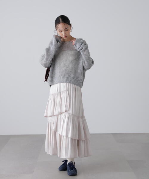 FREE'S MART（フリーズマート）の「◆シアーモヘヤライクラメニット（ニット/セーター・レディース・ホワイト/グレー/ブルー/ボルドー・FREE）」の8枚目の写真