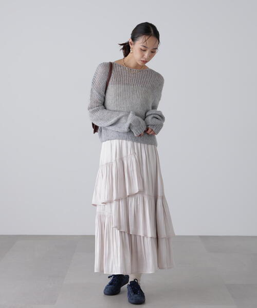 FREE'S MART（フリーズマート）の「◆シアーモヘヤライクラメニット（ニット/セーター・レディース・ホワイト/グレー/ブルー/ボルドー・FREE）」の9枚目の写真