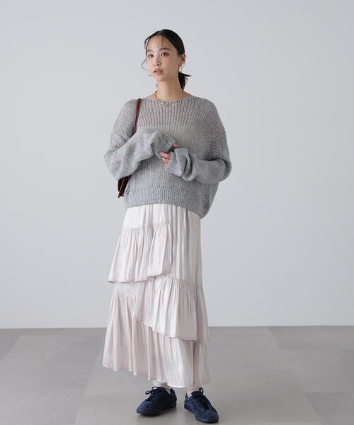 FREE'S MART（フリーズマート）の「◆シアーモヘヤライクラメニット（ニット/セーター・レディース・ホワイト/グレー/ブルー/ボルドー・FREE）」の10枚目の写真