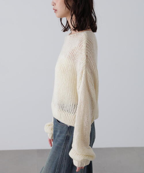 FREE'S MART（フリーズマート）の「◆シアーモヘヤライクラメニット（ニット/セーター・レディース・ホワイト/グレー/ブルー/ボルドー・FREE）」の20枚目の写真