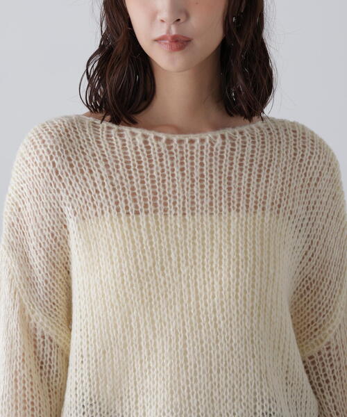 FREE'S MART（フリーズマート）の「◆シアーモヘヤライクラメニット（ニット/セーター・レディース・ホワイト/グレー/ブルー/ボルドー・FREE）」の22枚目の写真