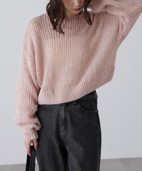 FREE'S MART（フリーズマート）の「◆シアーモヘヤライクラメニット（ニット/セーター・レディース・ホワイト/グレー/ブルー/ボルドー・FREE）」の5枚目の写真