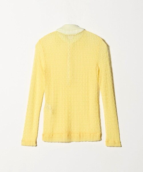 25SS】定価4.2万 TOGA PULLA レースニットポロシャツ 黒 36 25SS】定価