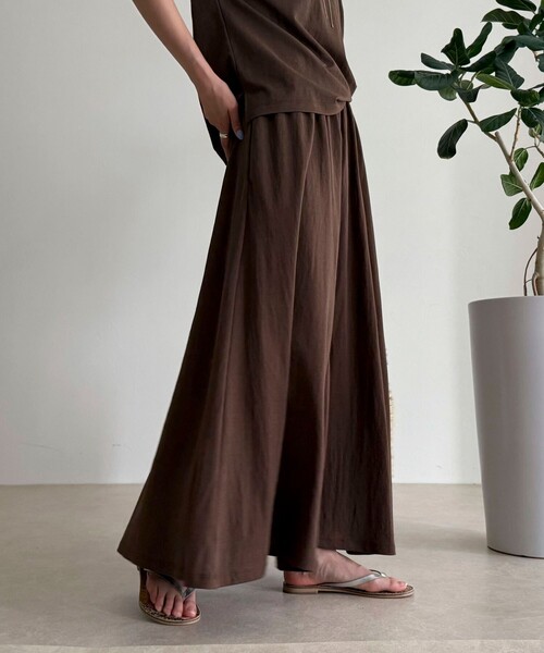 fredy emue（フレディエミュ）の「《セットアップ対応》タンブラー鹿の子フレアースカート（スカート・レディース・アイボリー/ブラウン/チャコールグレー・38/36）」の10枚目の写真