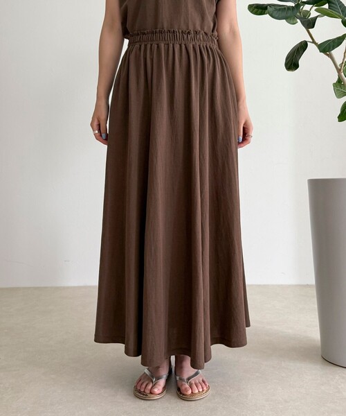 fredy emue（フレディエミュ）の「《セットアップ対応》タンブラー鹿の子フレアースカート（スカート・レディース・アイボリー/ブラウン/チャコールグレー・38/36）」の14枚目の写真