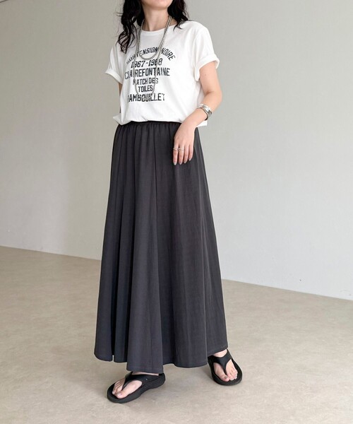 fredy emue（フレディエミュ）の「《セットアップ対応》タンブラー鹿の子フレアースカート（スカート・レディース・アイボリー/ブラウン/チャコールグレー・38/36）」の20枚目の写真