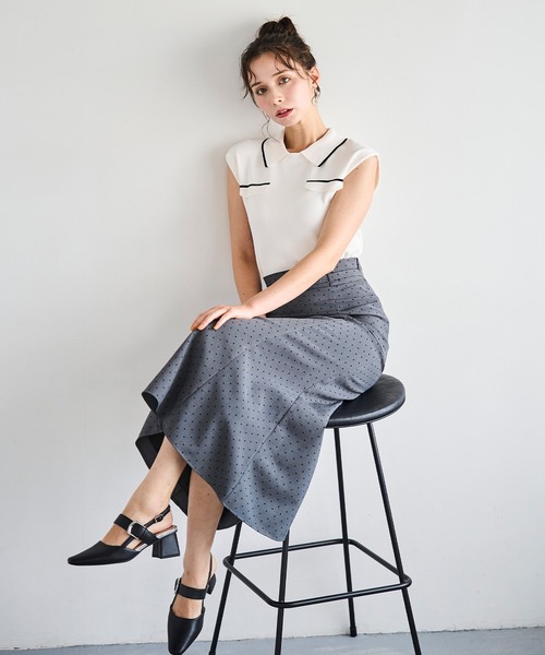 31 Sons de mode（トランテアン　ソン　ドゥ　モード）の「2025秋冬新作 アソート柄ベルト付マーメイドスカート（スカート・レディース・ブラック/グレー/ベージュ/マスタード・M/S）」の3枚目の写真