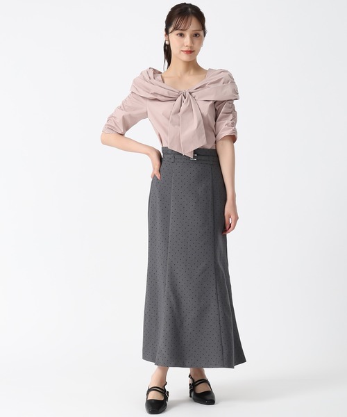 31 Sons de mode（トランテアン　ソン　ドゥ　モード）の「2025秋冬新作 アソート柄ベルト付マーメイドスカート（スカート・レディース・ブラック/グレー/ベージュ/マスタード・M/S）」の16枚目の写真