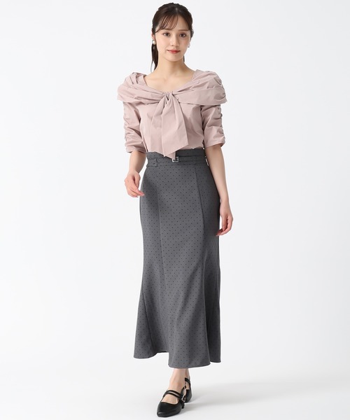 31 Sons de mode（トランテアン　ソン　ドゥ　モード）の「2025秋冬新作 アソート柄ベルト付マーメイドスカート（スカート・レディース・ブラック/グレー/ベージュ/マスタード・M/S）」の17枚目の写真