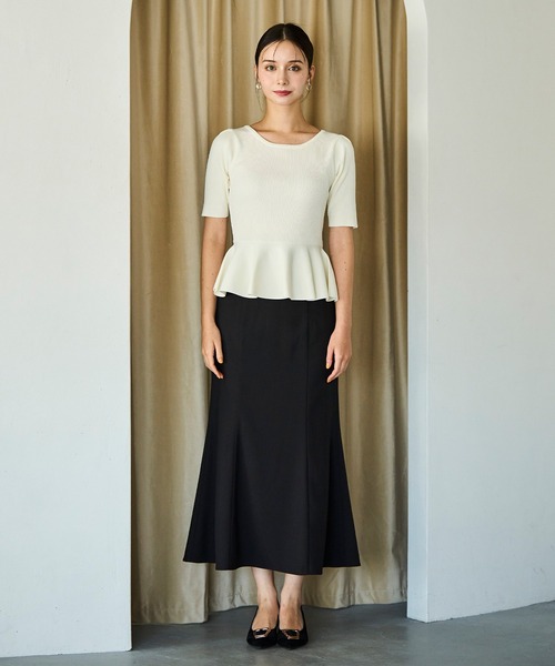 31 Sons de mode（トランテアン　ソン　ドゥ　モード）の「2025秋冬新作 アソート柄ベルト付マーメイドスカート（スカート・レディース・ブラック/グレー/ベージュ/マスタード・M/S）」の5枚目の写真