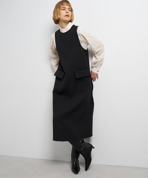 LANVIN en Bleu(ランバンオンブルー)の「トリプルクロスフレアジャンスカワンピース(ワンピース・レディース・オフホワイト/ブラック・38/36)」の2枚目の写真