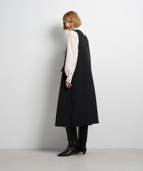 LANVIN en Bleu(ランバンオンブルー)の「トリプルクロスフレアジャンスカワンピース(ワンピース・レディース・オフホワイト/ブラック・38/36)」の4枚目の写真