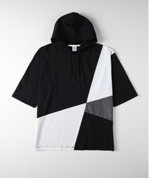 Other(ソノタ)【メンズ】ブロック切替フード付きTシャツ