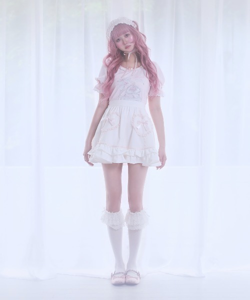 Fiorforte(フィオルフォルテ)の「Heart frill skirt(スカート・レディース・ホワイト/ピンク・FREE)」の3枚目の写真
