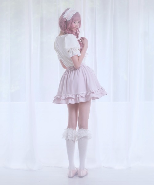 Fiorforte(フィオルフォルテ)の「Heart frill skirt(スカート・レディース・ホワイト/ピンク・FREE)」の7枚目の写真