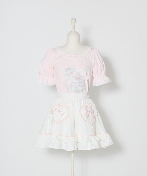 Fiorforte(フィオルフォルテ)の「Heart frill skirt(スカート・レディース・ホワイト/ピンク・FREE)」の16枚目の写真