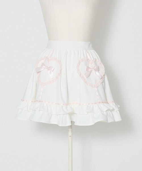 Fiorforte(フィオルフォルテ)の「Heart frill skirt(スカート・レディース・ホワイト/ピンク・FREE)」の14枚目の写真
