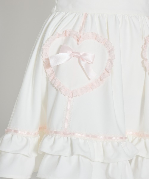 Fiorforte(フィオルフォルテ)の「Heart frill skirt(スカート・レディース・ホワイト/ピンク・FREE)」の15枚目の写真