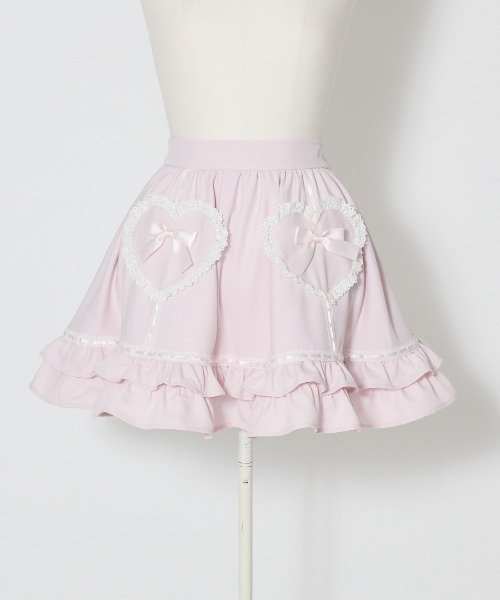Fiorforte(フィオルフォルテ)の「Heart frill skirt(スカート・レディース・ホワイト/ピンク・FREE)」の8枚目の写真