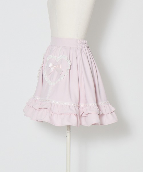 Fiorforte(フィオルフォルテ)の「Heart frill skirt(スカート・レディース・ホワイト/ピンク・FREE)」の9枚目の写真