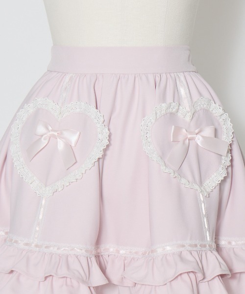Fiorforte(フィオルフォルテ)の「Heart frill skirt(スカート・レディース・ホワイト/ピンク・FREE)」の11枚目の写真