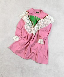 ♥薄い桜色レースロングワンピース♥ セール】総レース ビスチェ レイヤード ロング ワンピース