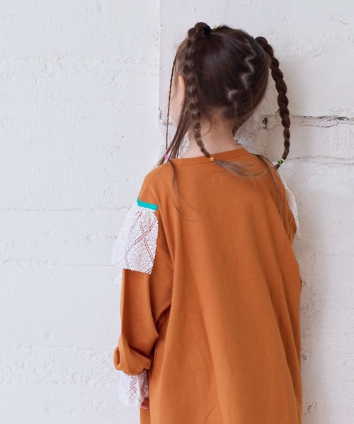 MARKEY'S(マーキーズ)の「レースフリルワンピース(ワンピース・キッズ・オレンジ/ピンク/オフホワイト・90/100/110/120/130/140/150)」の7枚目の写真