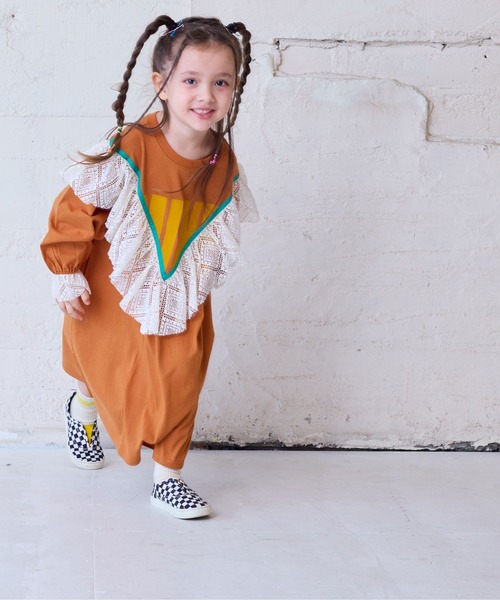 MARKEY'S(マーキーズ)の「レースフリルワンピース(ワンピース・キッズ・オレンジ/ピンク/オフホワイト・90/100/110/120/130/140/150)」の13枚目の写真