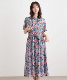 ローラアシュレイ　ドット　花柄　カットソー　ワンピース　チロリアン　リバティ ローラアシュレイ ドット 花柄 カットソー ワンピース