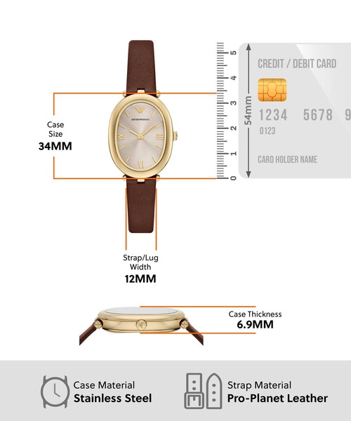 EMPORIO ARMANI（エンポリオアルマーニ）の「エンポリオ・アルマーニ 腕時計 レディース アナログ プロプラネット AR11708（アナログ腕時計・レディース・ブラウン・FREE）」の9枚目の写真