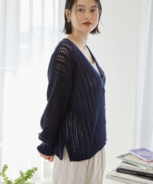AMERICAN HOLIC(アメリカンホリック)の「メッシュカーディガン(カーディガン/ボレロ・レディース・ベージュ/ネイビー/チャコールグレー・L/M)」の15枚目の写真