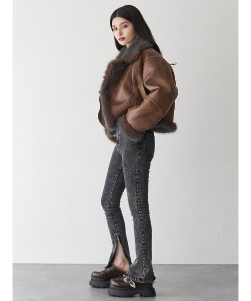 MURUA(ムルーア)の「【セットアップ対応】ジップヘムスキニーデニム(デニムパンツ・レディース・ブラック・1/2)」の16枚目の写真