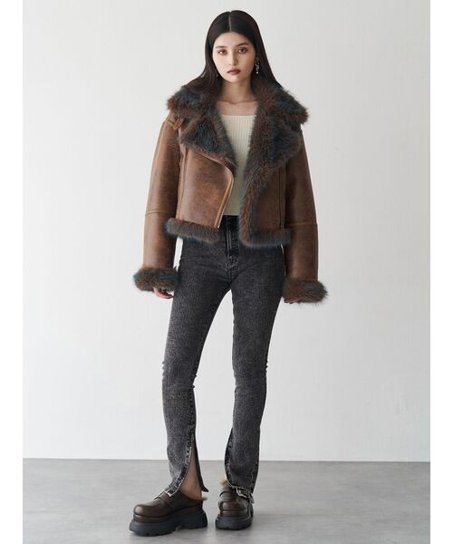 MURUA(ムルーア)の「【セットアップ対応】ジップヘムスキニーデニム(デニムパンツ・レディース・ブラック・1/2)」の22枚目の写真