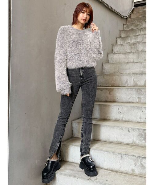 MURUA(ムルーア)の「【セットアップ対応】ジップヘムスキニーデニム(デニムパンツ・レディース・ブラック・1/2)」の15枚目の写真