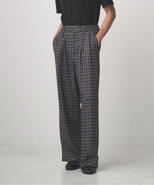 セール】2TUCK WIDE SUMMER TWEED PANTS（スラックス）｜Juha（ユハ