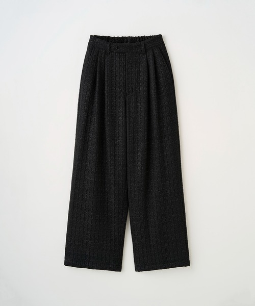 Juha(ユハ)の「2TUCK WIDE SUMMER TWEED PANTS(スラックス・メンズ・ネイビー/ブラック・2/3/4)」の9枚目の写真