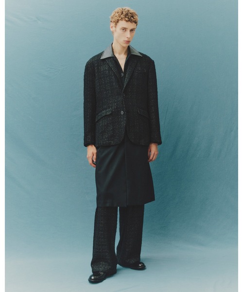 Juha(ユハ)の「2TUCK WIDE SUMMER TWEED PANTS(スラックス・メンズ・ネイビー/ブラック・2/3/4)」の4枚目の写真