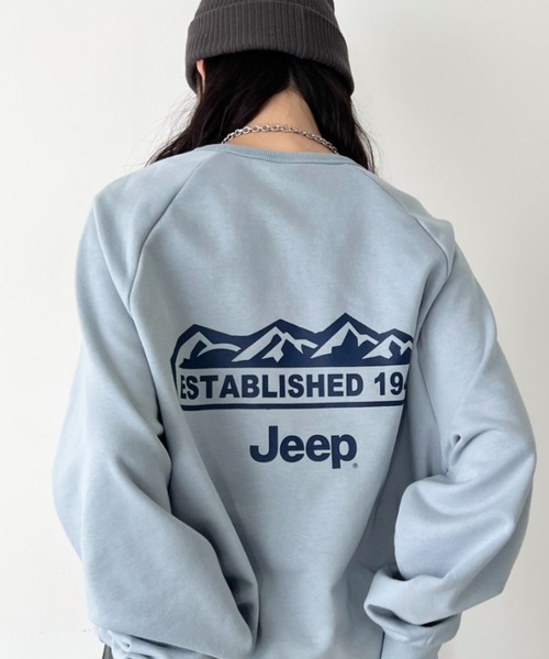 JEEP(ジープ)の「【日本未発売/WEB限定】JEEP(ジープ)/バックプリント プルオーバー スウェット/Back Point Raglan Sweatshirt(スウェット・レディース・ダークグレー/ブラウン/レッド/ブルー・S/M/L/XL)」の3枚目の写真