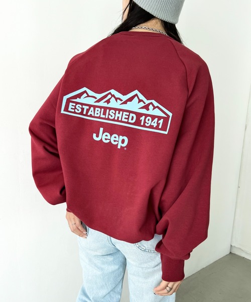 JEEP(ジープ)の「【日本未発売/WEB限定】JEEP(ジープ)/バックプリント プルオーバー スウェット/Back Point Raglan Sweatshirt(スウェット・レディース・ダークグレー/ブラウン/レッド/ブルー・S/M/L/XL)」の13枚目の写真