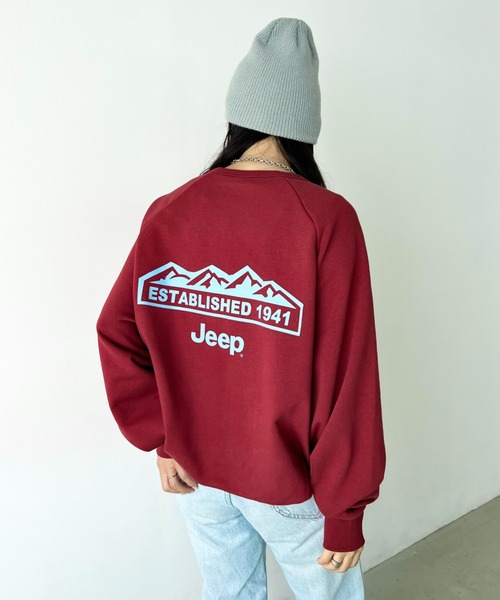 JEEP(ジープ)の「【日本未発売/WEB限定】JEEP(ジープ)/バックプリント プルオーバー スウェット/Back Point Raglan Sweatshirt(スウェット・レディース・ダークグレー/ブラウン/レッド/ブルー・S/M/L/XL)」の8枚目の写真