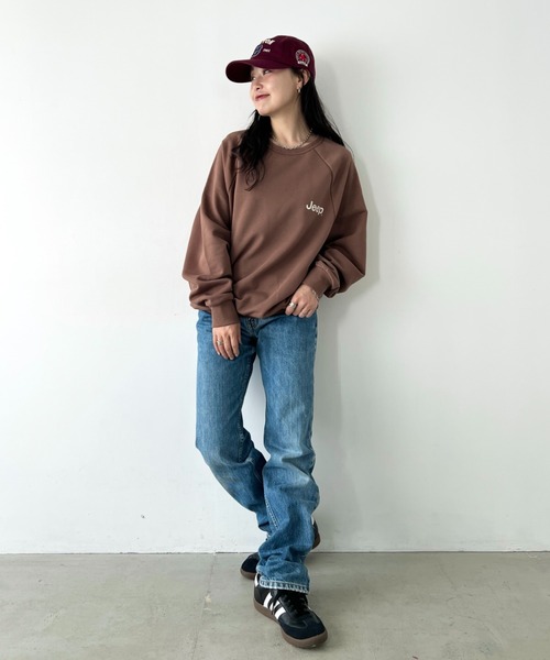 JEEP(ジープ)の「【日本未発売/WEB限定】JEEP(ジープ)/バックプリント プルオーバー スウェット/Back Point Raglan Sweatshirt(スウェット・レディース・ダークグレー/ブラウン/レッド/ブルー・S/M/L/XL)」の7枚目の写真
