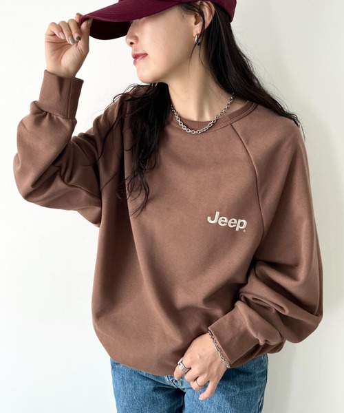 JEEP(ジープ)の「【日本未発売/WEB限定】JEEP(ジープ)/バックプリント プルオーバー スウェット/Back Point Raglan Sweatshirt(スウェット・レディース・ダークグレー/ブラウン/レッド/ブルー・S/M/L/XL)」の14枚目の写真