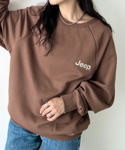 JEEP(ジープ)の「【日本未発売/WEB限定】JEEP(ジープ)/バックプリント プルオーバー スウェット/Back Point Raglan Sweatshirt(スウェット・レディース・ダークグレー/ブラウン/レッド/ブルー・S/M/L/XL)」の11枚目の写真
